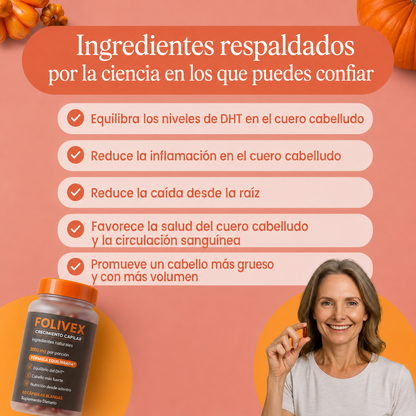 Frasco Folivex crecimiento capilar